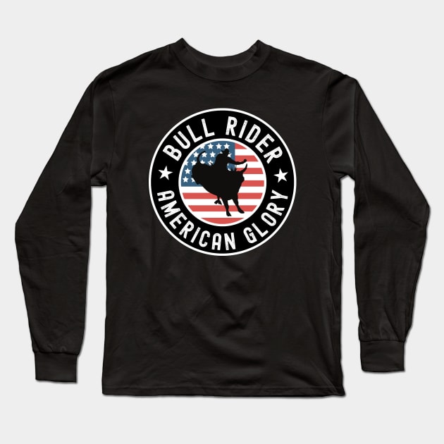 Bull Rider USA Long Sleeve T-Shirt by footballomatic